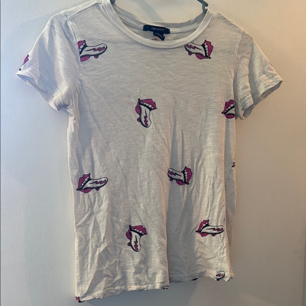Skateboard Lips White T-shirt